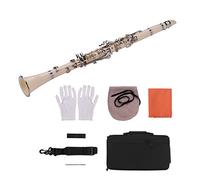 ABS 17- Clarinetto Chiave BB Strumento Di Legno Piatto BB Clarinetti (Color : White)