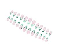 ABS Costruire Unghie Finte Verde Menta Francese Arte Floreale Per Uso Quotidiano