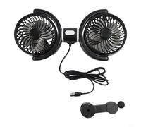 ABS Dual Head Car Fan 31cm Multi-Angle Rotation | Design a doppia testa, 3 impostazioni di velocità, rotazione multi-angolo, alimentazione USB, raffreddamento del sedile