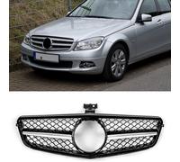 ABS Gloss Black Chrome Front Bumper Grille Per C-Class Benz W204 C350 C300 08-14