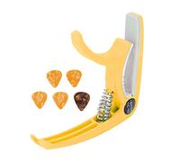 ABS Guitar -Capo Set Set Facile da Indossare Housing Memoria Freccia con le Scelte di Chitarre da 5 Pezzi per Ukulele, Suono per gli Appassionati (YELLOW)