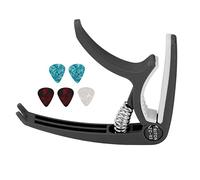 ABS Guitar -Capo Set Set Facile da Indossare Housing Memoria Freccia con le Scelte di Chitarre da 5 Pezzi per Ukulele, Suono per gli Appassionati (BLACK)
