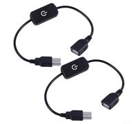 ABS Inline Touch Dimmer 2-Pack Nero Controller USB | Materiale ABS, finitura nera, compatto 40 x 20 x 11 mm, confezione da 2, facile gestione dei cavi