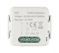 ABS per zigbee Relè Switch 100W No Neutro Filo ABS per zigbee | Nessun filo neutro necessario, funziona con vecchie scatole, per telecomando app tuya, 24/7 per l'accesso da qualsiasi luogo