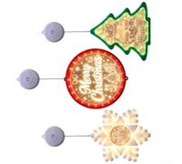 ABS plastica LED segno di Natale con ventosa gancio (3 PCS) | USB o per batteria compatibile, LED ad alta visibilità, allegro, vetrina, decorazione del soggiorno