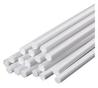 ABS Round Solid Rod Length 500Mm Diameter 3-10Mm, White Styrene Plastic Bar Suitable for DIY Sand Table Model, 5mm (20pcs)(Diameter 6mm (18pcs))