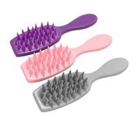 Abs Silicone Spazzola Massaggio Cuoio Capelluto 3 Pezzi per Famiglia | Massaggio Lenitivo, Design Multifunzione e Leggero, Uso Portatile, per Lavaggio Chioma e Domestica