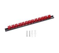 ABS Wall Mount Tool Organizer Rail per Chiave e Cacciavite, Supporto in Plastica Rack con Clips, 35 cm - Nero rosso
