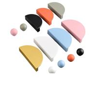 ABSDWIF Maniglia for porta dell'armadio Manopole semicircolari for armadio da cucina Maniglia for cassetto del comò Manopole colorate rosa blu verde bianco for mobili(D018-pink knob,4pcs)