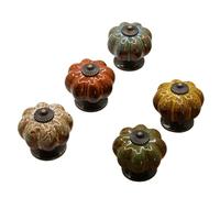 ABSDWIF Maniglie di zucca in ceramica a foro singolo Maniglie for cassetti Manopole for armadi da cucina Maniglie for porte di armadi Maniglia for mobili for guardaroba(Yellow)