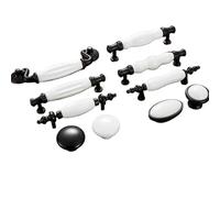 ABSDWIF Maniglie for mobili in ceramica bianca nera for europee in lega di zinco Pomelli for cassetti Maniglia for porta dell'armadio for(5031-128HB)