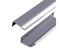 ABSDWIF Maniglie for mobili nascoste grigio perla for porte dell'armadio da cucina lunghe for Pomelli for cassetti Hardware in lega di alluminio(Right Angle-80mm)
