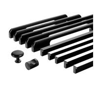ABSDWIF Maniglie for mobili nascoste nere alla moda Maniglie da cucina in lega di alluminio Maniglie for armadi Pomelli for cassetti Ferramenta for porte di mobili(4102-500mm length)