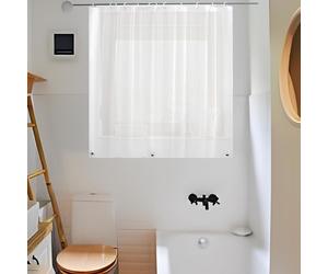 ABSENK Tenda da doccia impermeabile per finestra interna della doccia, tenda per finestra del bagno in plastica impermeabile resistente vinile PEVA con ganci, gelo setoso, 40 x 36 cm