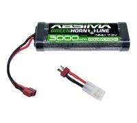 Batteria NiMh Absima 3000 mAh 7.2V Greenhorn Line Tamiya + Adattatore Deans
