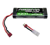 Batteria NiMh Absima 4200 mAh 7.2V Greenhorn Line Tamiya + Adattatore Deans