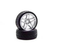 ABSiMA Set Di Ruote Onroad "10-Razze / Profilo" Argento 1:10 (4 Pz.) / 2510005