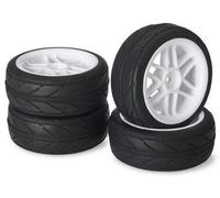 ABSiMA Set Di Ruote Onroad "6-Razze / Profilo" Bianco 1:10 (4 Pz.) / 2510004