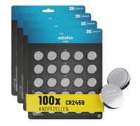 ABSINA 100x CR2450 3V Lithium Battery - Batterie CR2450 a prova di perdite e longevoli batteria 2450, CR 2450 batteria 3V, pila 2450