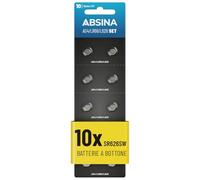 ABSINA 10x Batteria orologio LR626 AG4 LR66-1.5V Alcaline batterie orologi a prova di perdite e di lunga durata - SG4 / V4GA / G4A / 4GA / L626 / 177 - batterie orologio da polso, pile sr626sw