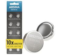 ABSINA 10x Batteria SR927SW a bottone per orologi 1,55V ossido d'argento - SR927W batteria orologio 395/399 / AG7 / LR927 - pile orologio da polso, batteria 395/399, batterie orologio da polso miste