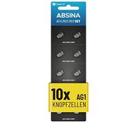 ABSINA 10x SR621SW AG1 LR621 Pile a bottone Alkaline - Batteria 364 orologio da 1,5V a prova di perdite e di lunga durata - LR60 / SR60 / 1175S0 / 164/602 / 364 / SR621 - Pile orologio da polso