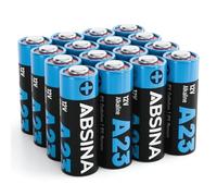 ABSINA 16x Batteria 23A 12V per Apriporta Garage e molto altro - Batterie 23A 12V a prova di perdite e di lunga durata - Pile 23A 12V, Batteria 12V 23A, pile A23, A23 batteria