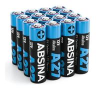 ABSINA 16x Batteria 27A 12V per Apriporta Garage e molto altro - A27 batteria a prova di perdite e di lunga durata - 27A 12V batterie, batteria A27 12V, batterie 27A, pila 27A 12V