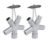 ABSINA 2x Chiave universale con 6 profili - Chiave quadra e non solo multiuso per armadi, cantieri, finestre, porte, tubi e molto altro