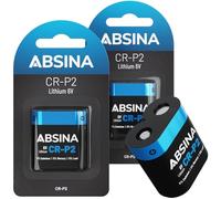 ABSINA 2x CR-P2 Batteria 6V Lithium - CRP2 Pila 6V per distributore, fotocamera, rilevatore di movimento & molto altro - anti-perdita, lunga durata - Batterie 3 6 Volt, Batteria 6 Volt, batterie litio