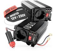 ABSINA 2x Inverter 12V 220V - Trasformatore 12V 220V di Tensione Sinusoide Modificata - Auto Inverter 300W con 600W di Picco, Convertitore Corrente