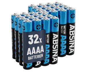 ABSINA 32 batterie AAAA per Surface Pen, Tablet Pen e molto altro ancora - Batteria AAAA 1,5 V alcaline - Mini batterie AAAA LR61 E96 - batterie AAAA 1,5 V, batterie AAAA, batterie 4 A