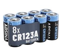 Absina 401037-8 Batteria speciale CR-123A Litio 1300 3 V 8 pz.
