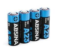 ABSINA 4x Batteria 23A 12V per Apriporta Garage e molto altro - Batterie 23A 12V a prova di perdite e di lunga durata - Pile 23A 12V, Batteria 12V 23A, pile A23, A23 batteria