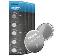 ABSINA 50x batteria CR1616 3V al litio - CR1616 batteria a prova di perdite e lunga durata - batteria 1616, CR 1616