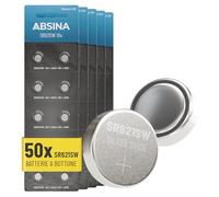 ABSINA 50x Batteria SR621SW orologio 1,55V ossido d'argento - SR621SW batteria orologio a tenuta stagna e lunga durata - batteria 364 orologio, SR621SW batterie orologi