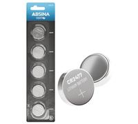 ABSINA 5x batteria a bottone CR2477 3V al litio - batteria a bottone CR 2477 al litio 3V a prova di perdite e lunga durata - CR2477T, CR2477N