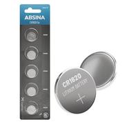 ABSINA 5x Batteria CR1620 3V a bottone - batteria 1620 anti-perdita & lunga durata - Pila CR1620 per chiavi auto, orologio e altro - CR 1620 batteria 3V, batteria telecomando auto