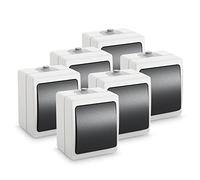 ABSINA 6x Interruttore in superficie per ambienti umidi a 1 canale IP54, 250V, 10A