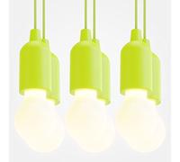 ABSINA 6x Lampadina portatile LED verde 1W - lampadina a batteria con accensione a strappo incl. batterie - luce bianca calda - lampadina con filo da appendere per giardino, campeggio, guardaroba