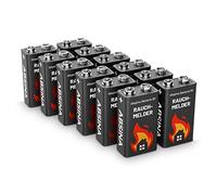 ABSINA Batteria 9V per rivelatore di fumo alcaline - Pile 9 volt longevoli