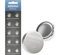 ABSINA 10x Batteria SR927SW a bottone per orologi 1,55V ossido d'argento - SR927W batteria orologio 395/399 / AG7 / LR927 - pile orologio da polso, batteria 395/399, batterie orologio da polso miste
