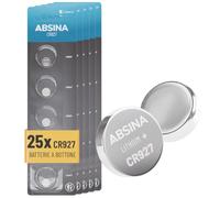 ABSINA batteria a bottone CR927 al litio 3 V - CR 927 | Confezione da 25 pile CR 927 da 3 V anti-perdita e lunga durata - Per orologi, luci LED e altro