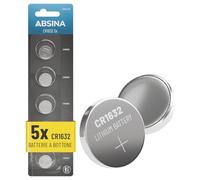 Absina Batteria CR1632 3V – anti-perdita, lunga durata – 5x