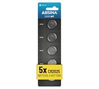 Absina Batterie CR2025 3V – Anti-perdite, lunga durata – 5 pezzi