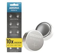 ABSINA 10x Batteria SR626SW orologio 1,55V ossido d'argento - batteria orologio SR626SW a tenuta stagna e lunga durata - pile SR626SW, batteria 377 orologio, SR626SW batterie orologi, pila SR626SW
