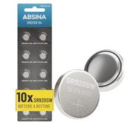 ABSINA 10x Batteria SR920SW orologio 1,55V ossido d'argento - SR920SW batteria orologio da polso a tenuta stagna e lunga durata - batteria 371 orologio / LR921 /370 / LR69 / AG6