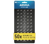 ABSINA Batterie a bottone miste alcaline - 10x AG1 / 15x AG3 / 10x AG4 / 10x AG10 / 5x AG13 - assortimento di batterie da 1,5 V - Pile piccole rotonde, pile orologio, batteria bottone piccola