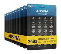 ABSINA batterie a bottone miste alcaline e litio - Pile da 1,5V e 3V