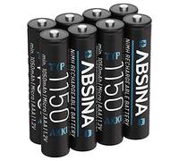 Absina Batterie ricaricabili AAA 401002-8 1150 min. 1050 mAh NiMH 1,2V 8 pezzi